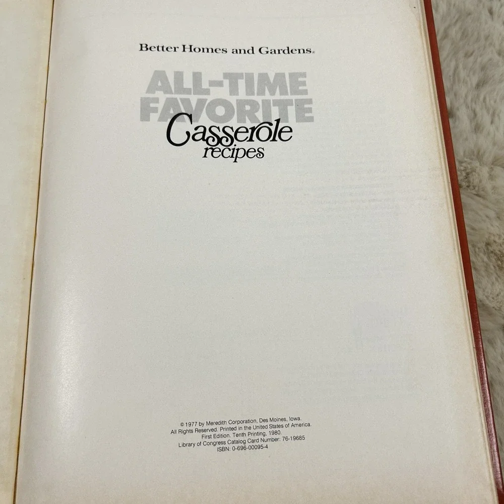Vintage Better Homes Gardens All-Time Favorite Casserole Recipes Hardcover 1977
